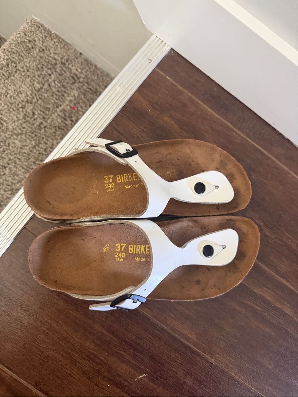 Birkenstock White Gizeh Thong Sandals